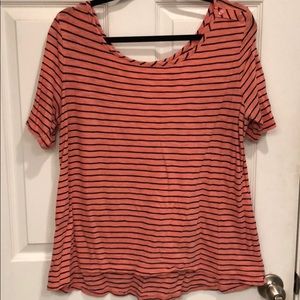 Gap women’s top- coral with blue stripes